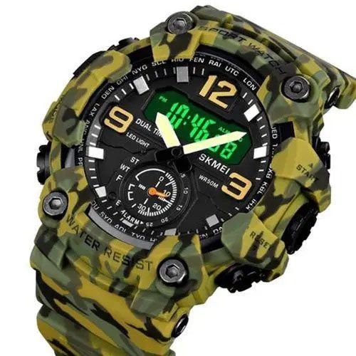 Годинник наручний чоловічий SKMEI 1965CMGN CAMO GREEN, військовий чоловічий наручний годинник зелений. Колір: камуфляж | Зображення 2