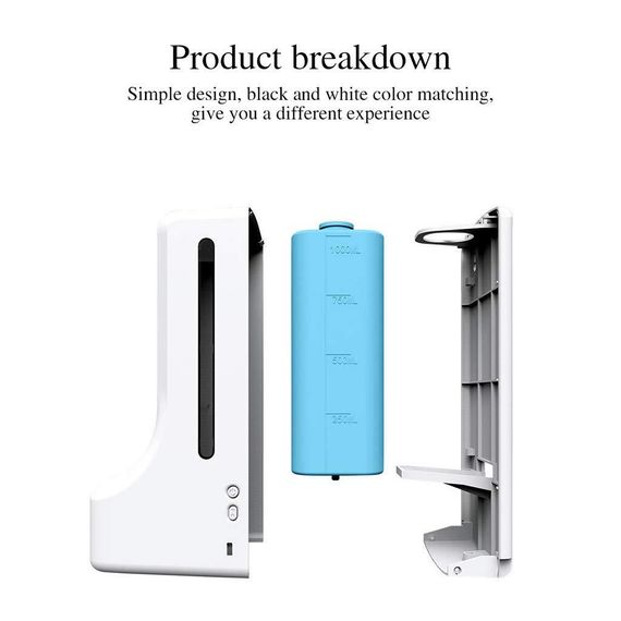 Дозатор мыла K9 + настенный инфракрасный термометр 2 в 1 Дозатор для дезинфицирующего средства для рук 1000 мл | Зображення 7