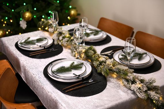 Скатертина Ardesto Shine 120х140см, 100% поліестер, сріблястий (ART07SS) | Зображення 1