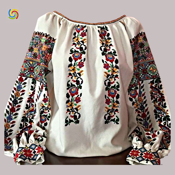 Рубашка Украинская вышиванка  32543 цвет белый размер L