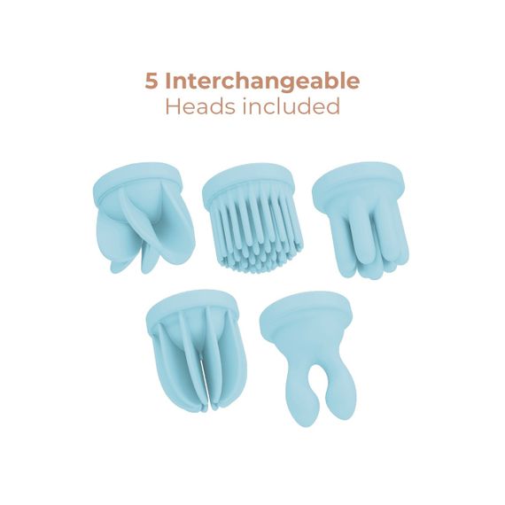 Кліторальний стимулятор з насадками Adrien Lastic Caress та ротацією, блакитний sexstyle | Зображення 3