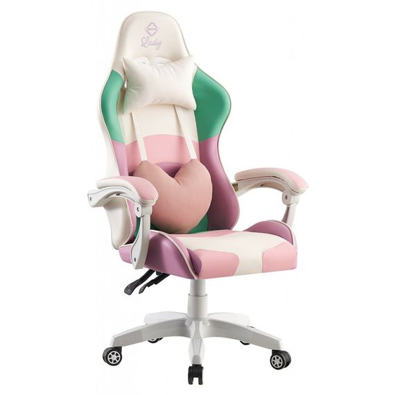 Кресло геймерское Bonro Lady 813 розово-фиолетовое игровое компьютерное 42300099
