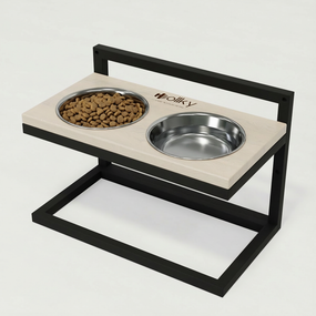 Миски на регулируемой подставке для средних собак Hollky Flex M (2 × 0.85 л) FM-422530-BLWH