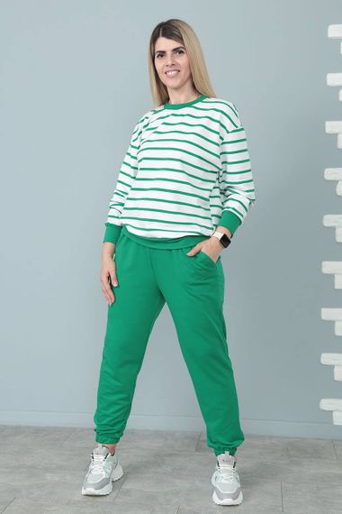 Женский спортивный прогулочный костюм джоггеры и свитшот GF07932 цвет зеленый, размер 46/48 | Зображення 4