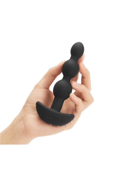Анальні кульки з пультом, 2 мотори B-Vibe TRIPLET ANAL BEADS, чорні | Зображення 4
