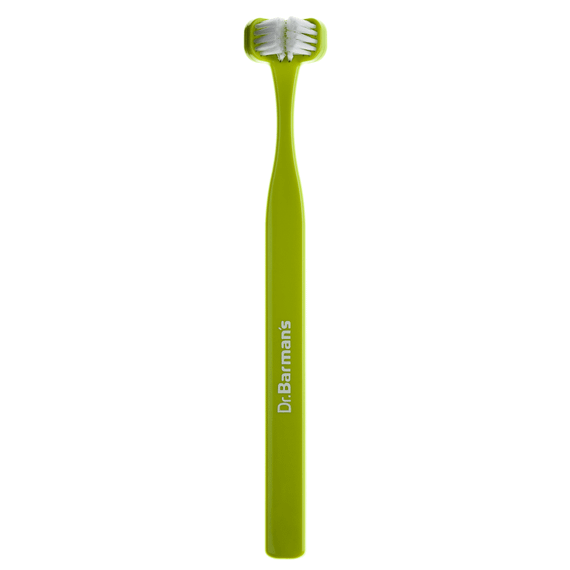 Тристороння зубна щітка Dr. Barman`s Superbrush, компактна, салатова