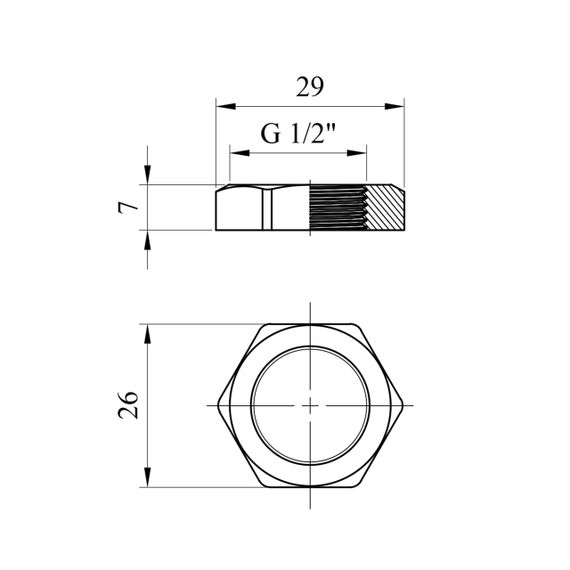 Контро-гайка усиленная LexLine 1/2" латунная УК1201-В | Зображення 1