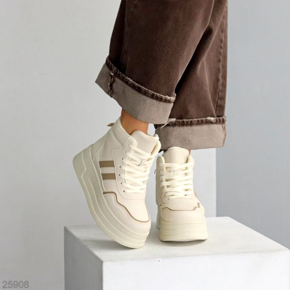 Бежевые зимние хайтопы на платформе цвет на выбор | Зображення 6