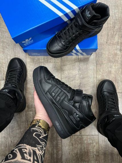 Чоловічі кросівки A-d-i-das Forum 84 High All Black весна / літо / осінь 46 30 см | Зображення 8
