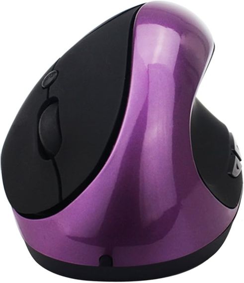 Эргономичная беспроводная мышь TYPE-C, вертикальная беспроводная мышь 2,4 ГГц, оптическая мышь с регулируемым разрешением 800/1200/1600 для маленьких рук (черная и фиолетовая)