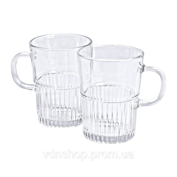 Набір чашок скляних 2 шт. для чаю, кави 500 мл прозорі HP-YH-70 | Зображення 1