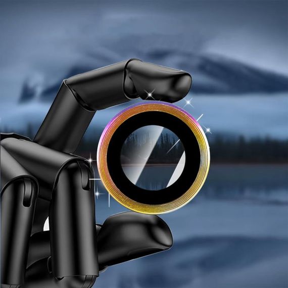 Захисне скло Metal Classic на камеру (у упак.) для Apple iPhone 17 Air (6.5") Бузковий / Rainbow | Зображення 4