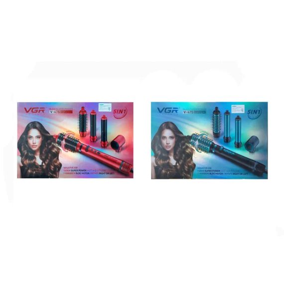 Фен-стайлер VGR 5 в 1 V-475, Professional, 5 насадок, 1400 Вт червоний | Зображення 1
