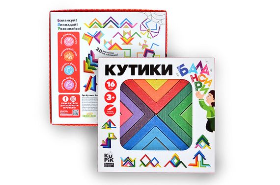 Дерев'яна гра "Кутики-балансири" 16 дет. 900095 IGROTECO