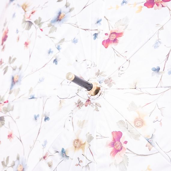 Класична парасолька-тростина напівавтомат з поліестеру 7 спиць діаметр 99 см Бежева HP-23-7BE | Зображення 8