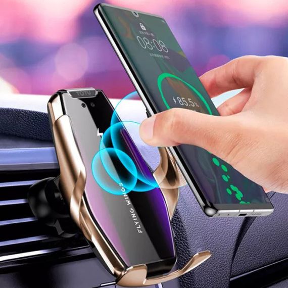 Автомобільний тримач S7 для телефону з швидкою зарядкою S7. AW-226 Колір: золотий | Зображення 6