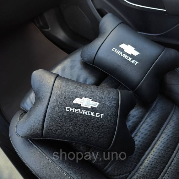 Автомобильные подушки Chevrolet из натуральной итальянской кожи + кожаный брелок в подарок | Зображення 3
