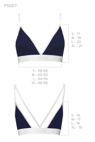 Спортивний топ з подвійними бретелями Passion PS007 TOP S, navy blue Sex Aura | Зображення 2