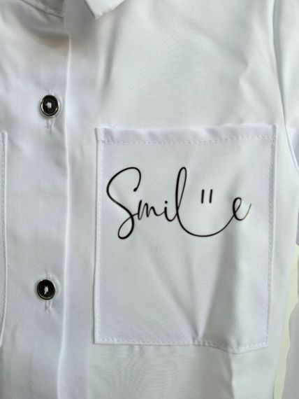 Детская школьная блуза рубашка на девочку с длинными рукавами цвет белый размер 122, SBR215 | Зображення 4