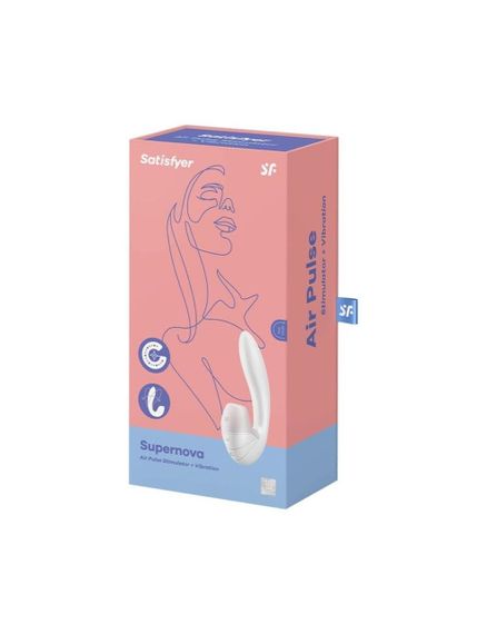 Вакуумний вібратор Satisfyer Supernova White з подвійною стимуляцією, 2 положення, водостійкий IPX7 | Зображення 3