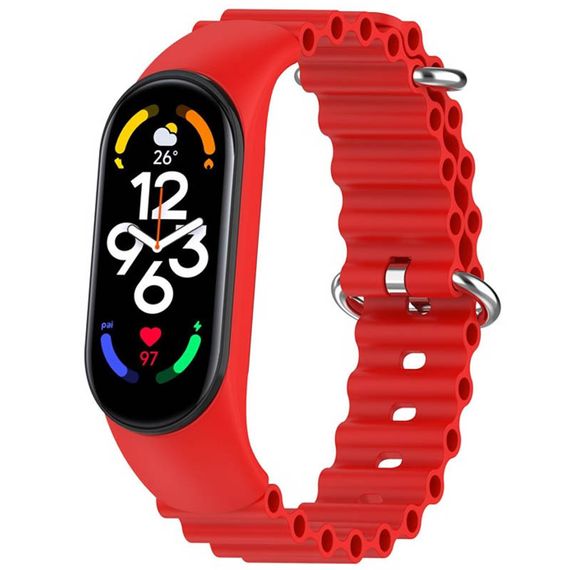 Ремінець Ocean Band для Xiaomi Mi Band 3/4/5/6/7 Червоний / Red