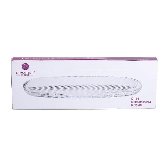 Блюдо сервірувальне 39х13.5х2.5 см скляне для закусок канапе фруктів HP-YH-13 | Зображення 6