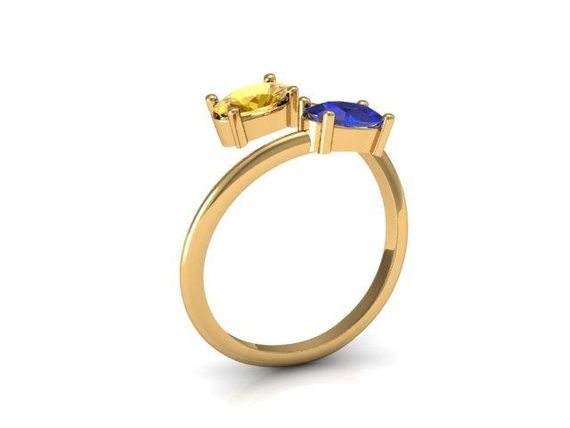 Женское кольцо из желтого золота с фианитами 20 | Зображення 3