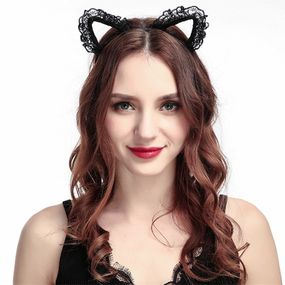 Обруч з котячими вушками Babydoll Універсальний. Чорний 4503