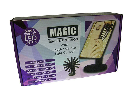 Дзеркало для макіяжу з led підсвічуванням magic makeup mirror прямокутне MAGIC MAKEU EL-624-2P MIRROR | Зображення 3