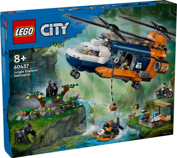 Конструктор LEGO City Вертоліт у базовому таборі для дослідження джунглів 60437