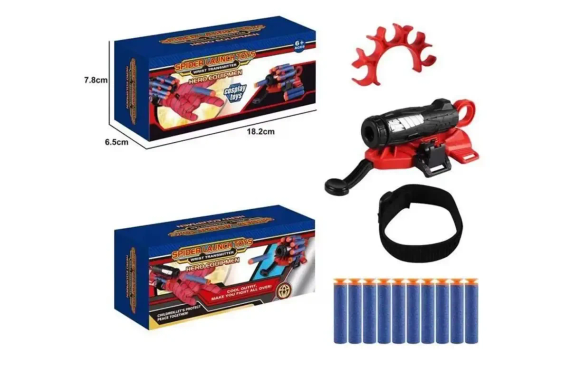 Дитяча іграшкова рукавичка-бластер Людина-павук Spider Man Gloves Ігровий пістолет стріляє м'якими кулями | Зображення 8