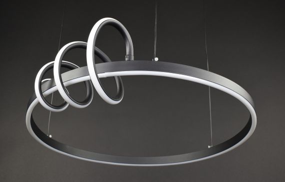 Люстра світлодіодна підвісна LED світильник для квартири на стелю лед 27230 Чорний 20-170х50х50 см. | Зображення 5