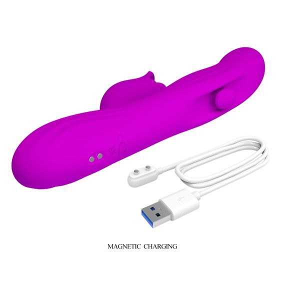 Вибратор-кролик PRETTY LOVE Yalanda Purple, силикон, фиолетовый, качательные движения и вибрация Sex Aura | Зображення 7