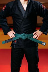 Зелений пояс для джиу джитсу ТМ KINTAYO, 180 зріст