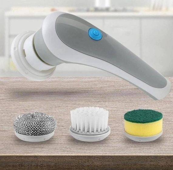 Щітка акумуляторна для миття посуду з 3 насадками Electric Cleaning Brush