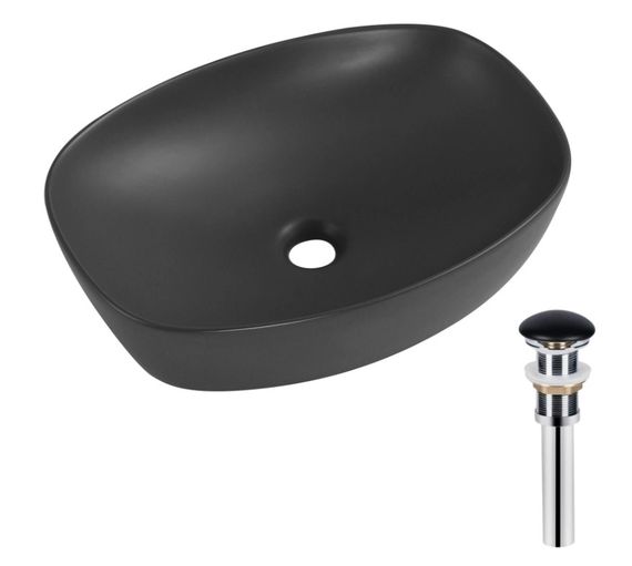 Раковина накладна Qtap Robin Anthracite, прямокутна, з донним клапаном QT04116302AN | Зображення 5