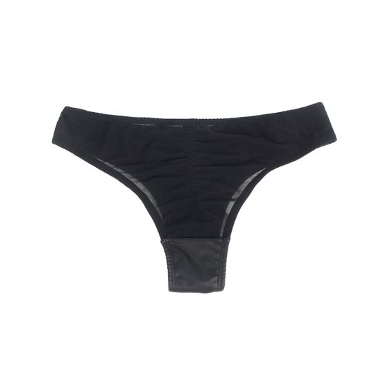 Трусы на молнии StarNight из экокожи, чёрные, M sexstyle | Зображення 5