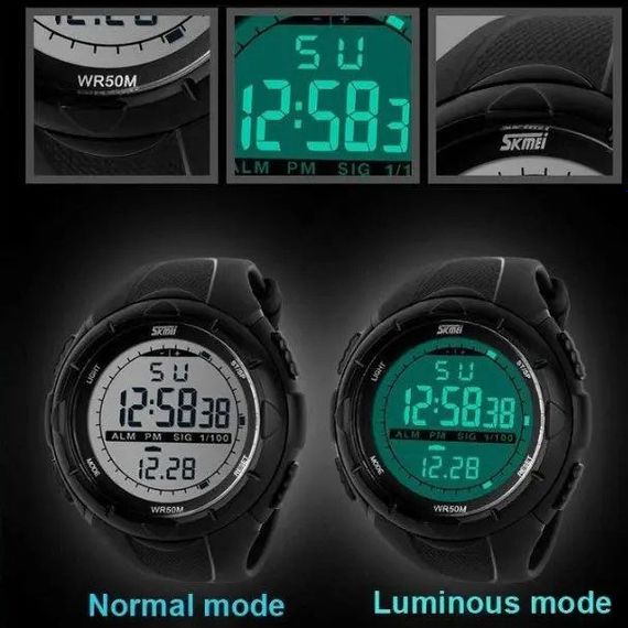 Часы мужские спортивные SKMEI 1025BK, Часы армейские скмей, Часы наручные WS-168 электронные тактические | Зображення 1