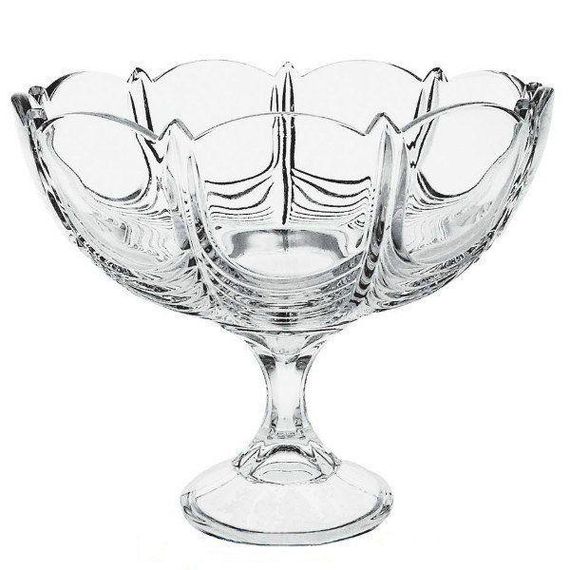 Фруктовница конфетница на ножке стеклянная Bohemia Orion 22 см прозрачное блюдо для фруктов 69004/99001/220