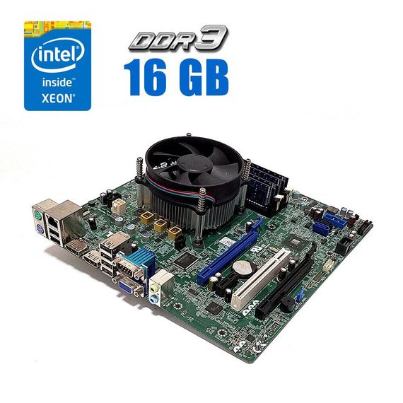 Комплект: Материнська плата Dell Optiplex 7020 / Intel Xeon E3-1240 v3 (4 (8) ядра по 3.4 - 3.8 GHz) / 16 GB DDR3 / Кулер Dell б/в