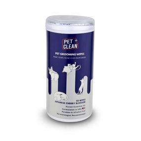 Серветки вологі Pet Clean PET GROOMING WIPES для грумінгу домашніх тварин  щоденне очищення з ароматом японської вишні 50шт