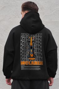 Оверсайз худі толстовка на флісі з капюшоном та принтом Without Mclaren Black