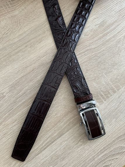 Ремінь зі шкіри крокодила Ekzotic Leather Коричневий (crb08_1) | Зображення 1