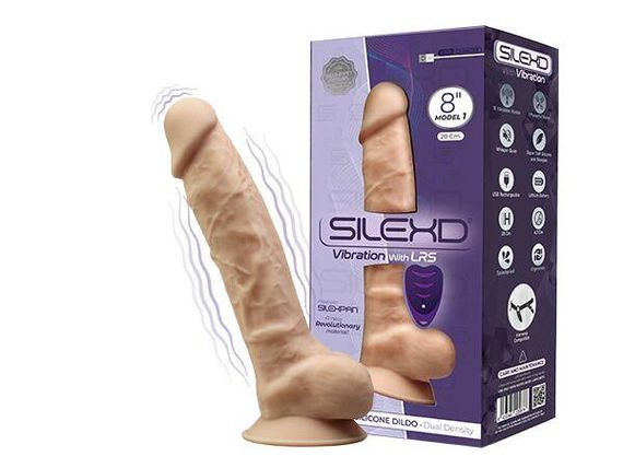 Фалоімітатор з вібрацією SilexD Vetus Vibro Flesh (MODEL 1 size 8in) + LRS, двошаровий, діам. 4,2 см Sex Aura | Зображення 1