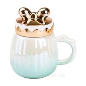 Чашка порцелянова 500 мл із кришкою Зелена HP7194GR