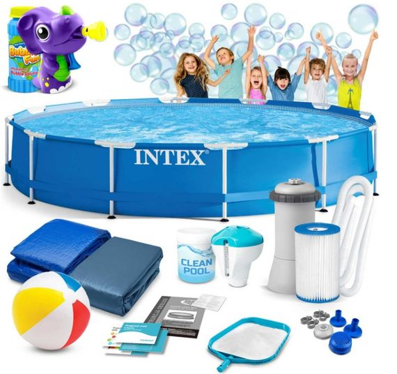 Басейн каркасний 16 в 1 INTEX 28212, 366 x 76 см + бульбашкова машина (DM-28212-M) | Зображення 1