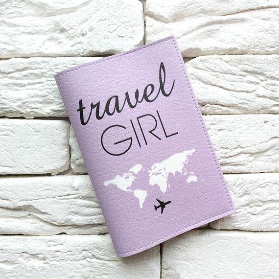Обложка для паспорта Travel girl 5 (фиолетовый)