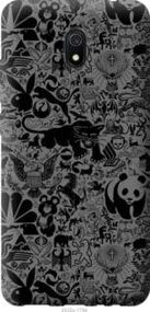 Чехол на Xiaomi Redmi 8A Чёрно-серый стикер бомбинг из пластика FCh_010517