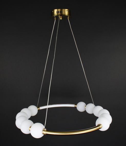 Люстра світлодіодна підвісна LED світильник для квартири на стелю лед 27219 Латунь 25-140х82х82 см. | Зображення 4