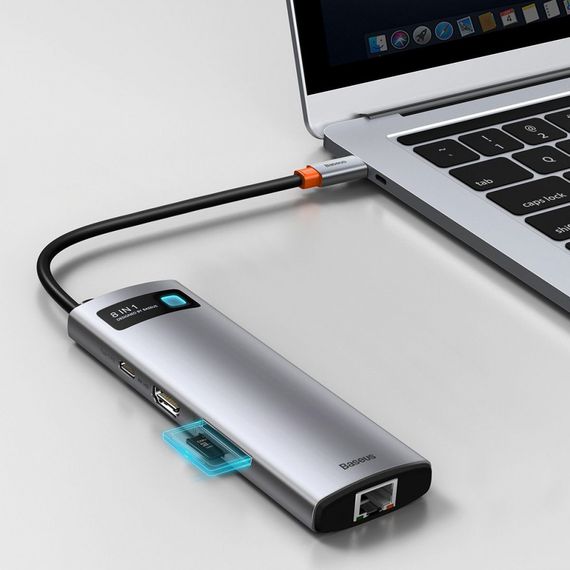 USB-Хаб Baseus Metal Gleam Series 8-in-1 Type-C | Зображення 3